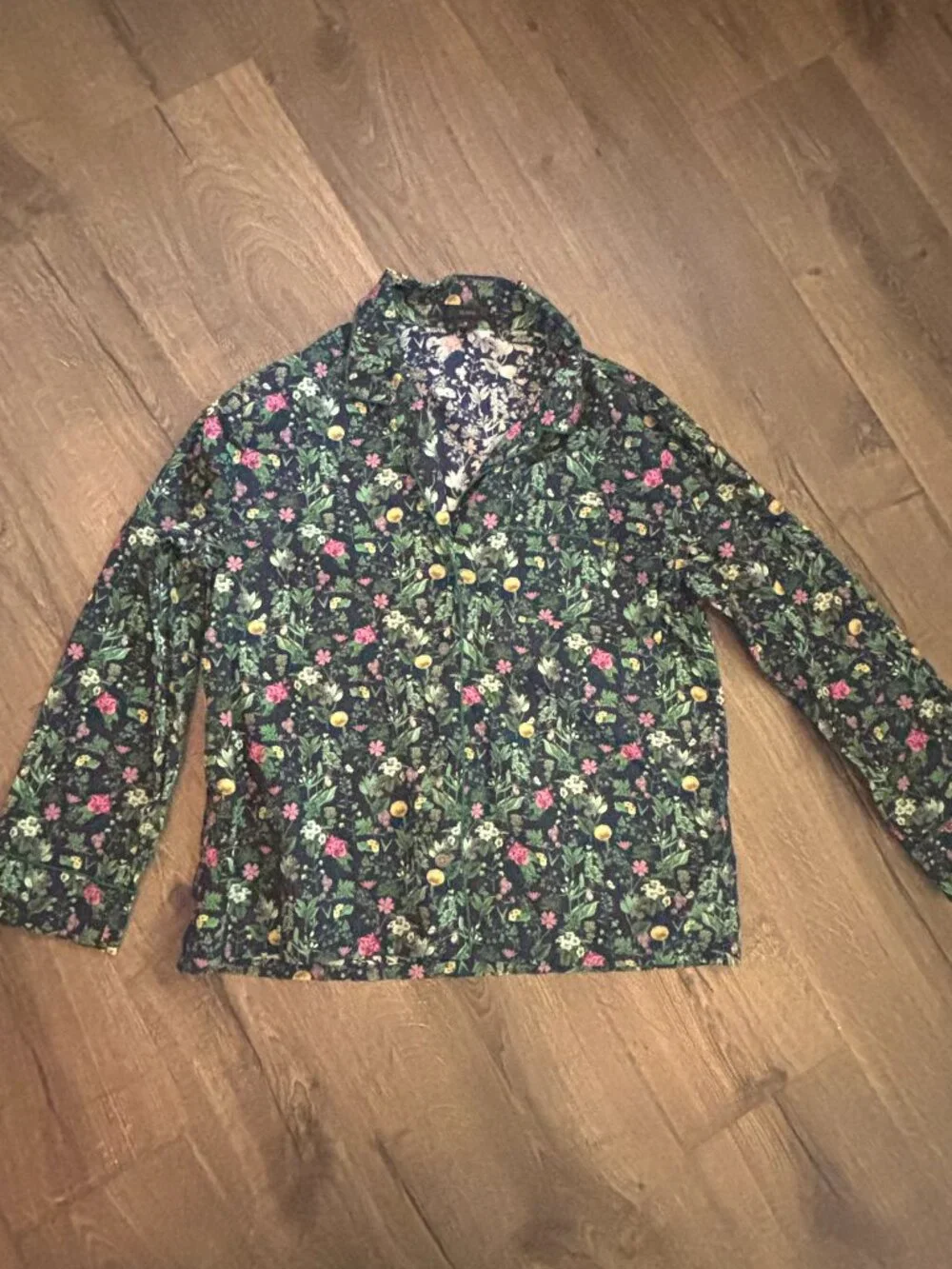 JCREW Cotton poplin long-sleeve pajama set in winter garden floral - Picture 2 of 9